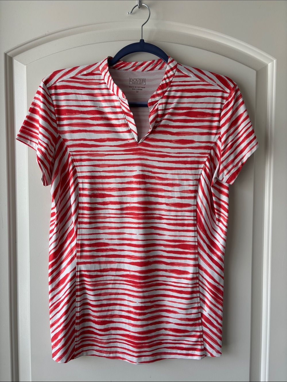 Dover Saddlery Schooling Short Sleeve Tee- M- Coral/Red/White